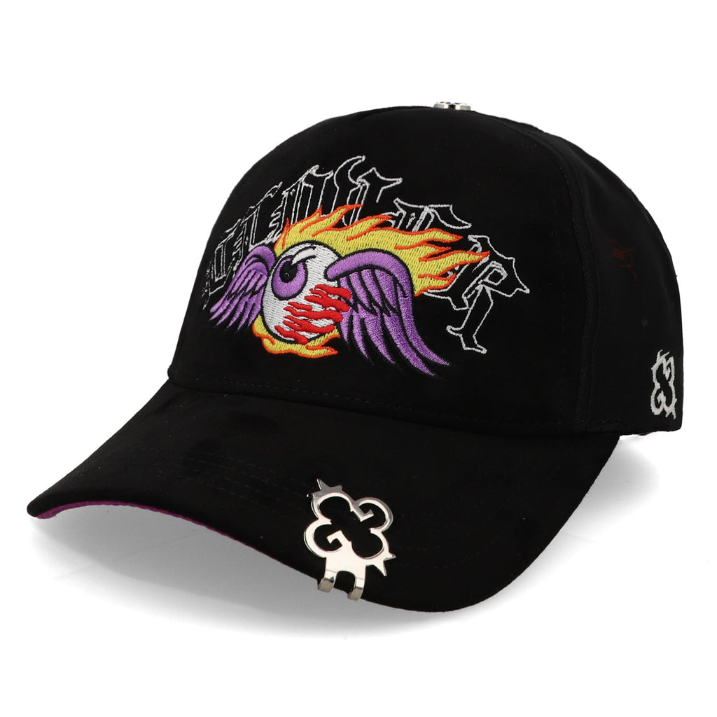 Gorra Clover Garments Eyes On Fire FW24 Negra Unitalla